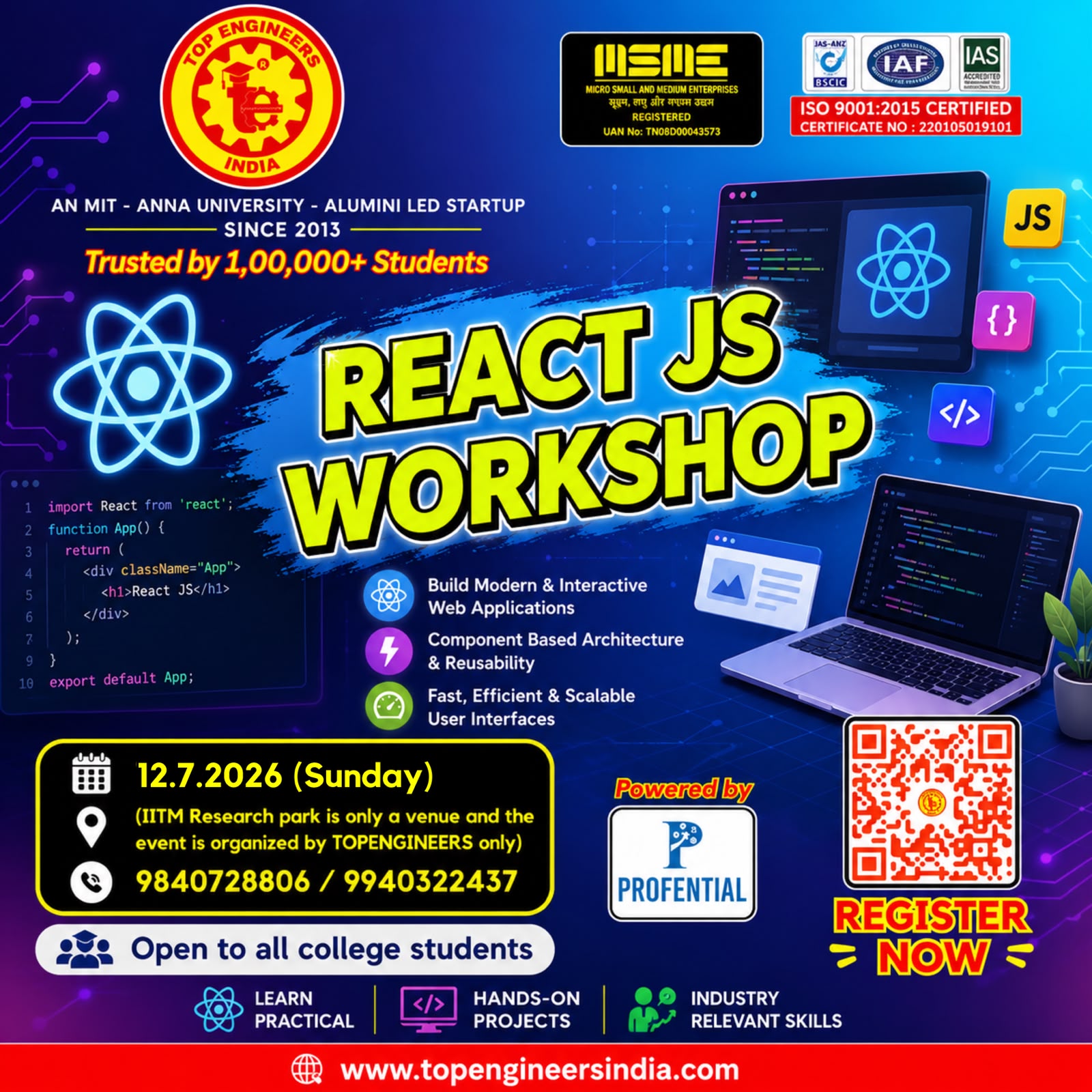 React Js Workshop 2026 Workshop Poster 
